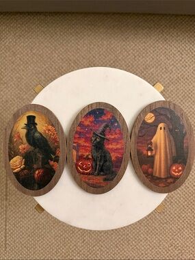 2026 Target Bullseye Playground Halloween Wood Decor, Set of 3!